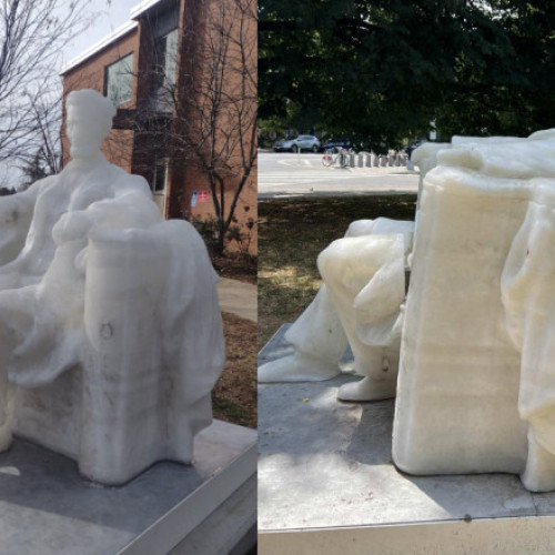 Statuia de ceară a lui Abraham Lincoln s-a topit din cauza căldurii extreme