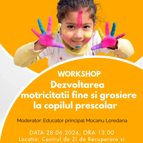 Workshop pentru părinți la Centrul de Zi de Recuperare și Reabilitare Copii cu Dizabilități Focșani