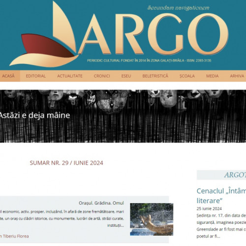 A apărut al 29-lea număr al revistei de cultură „Argo”