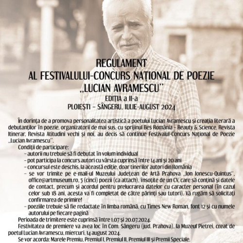 Festivalul-Concurs Național de Poezie "Lucian Avramescu" continuă în 2024