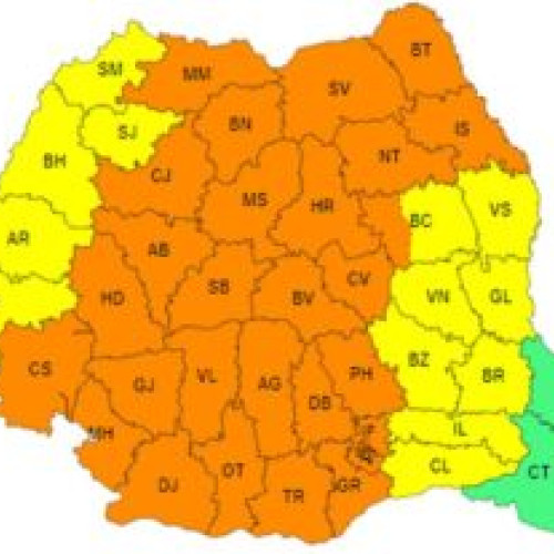 Cod portocaliu de instabilitate atmosferică și caniculă