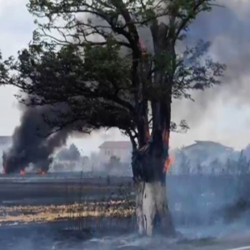 Incendiu de proporții lângă București: o mașină de pompieri cuprinsă de flăcări