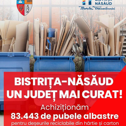 Contract semnat pentru achiziția a peste 83.000 de pubele albastre din fonduri europene