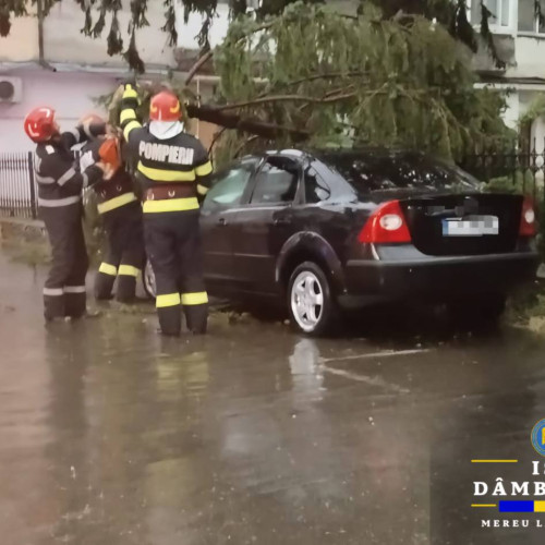 Intervențiile pompierilor dâmbovițeni în urma fenomenelor meteo periculoase