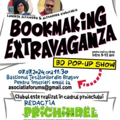 Bookmaking Extravaganza, atelier-spectacol pentru copii, ajunge la Brașov