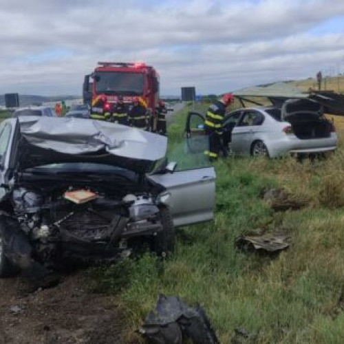 Accident rutier pe DE 581 în zona popasului Sarbi; intervenția pompierilor și echipelor medicale