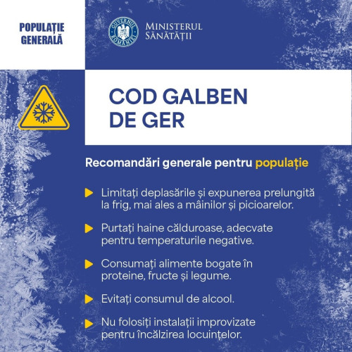 Temperaturi extrem de scăzute: Recomandările Ministerului Sănătății