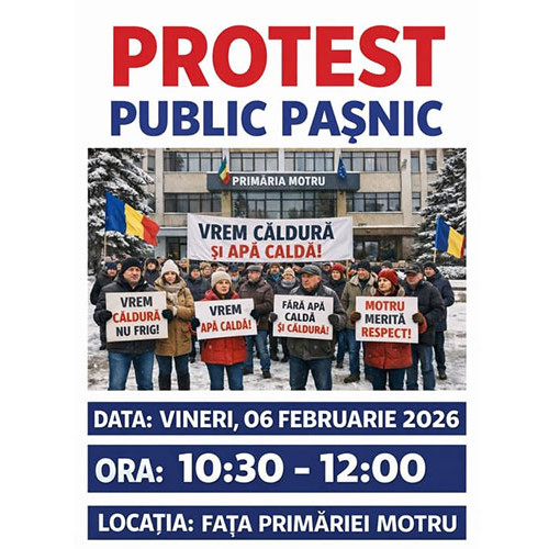 Locuitorii din Motru protestează din cauza lipsei agentului termic