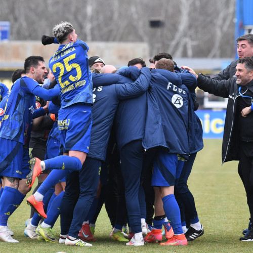 Bucuria lui Claudiu Niculescu după victoria Unirii Slobozia cu Farul Constanța