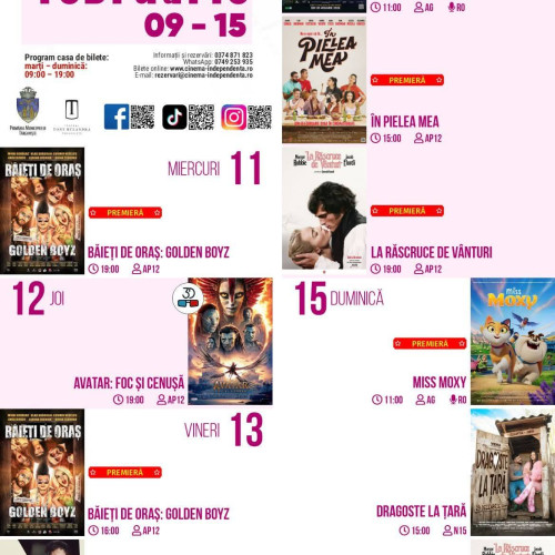 Program special de filme la Cinematograful Independența din Târgoviște