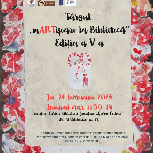 Târg de mărțișoare organizat la Biblioteca Județeană din Bistrița