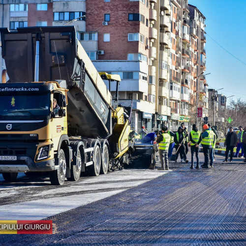MIDA DRUM continuă asfaltările în municipiul Giurgiu pe parcursul acestei săptămâni