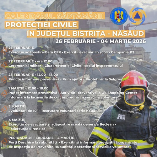 ISU Bistrița-Năsăud organizează activități speciale în Săptămâna Protecției Civile