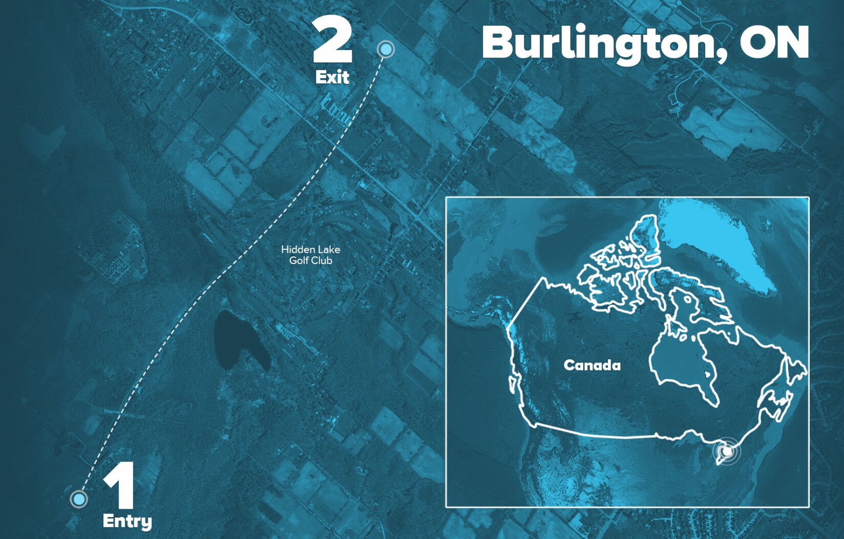 Burlington ON Hidden Lake map