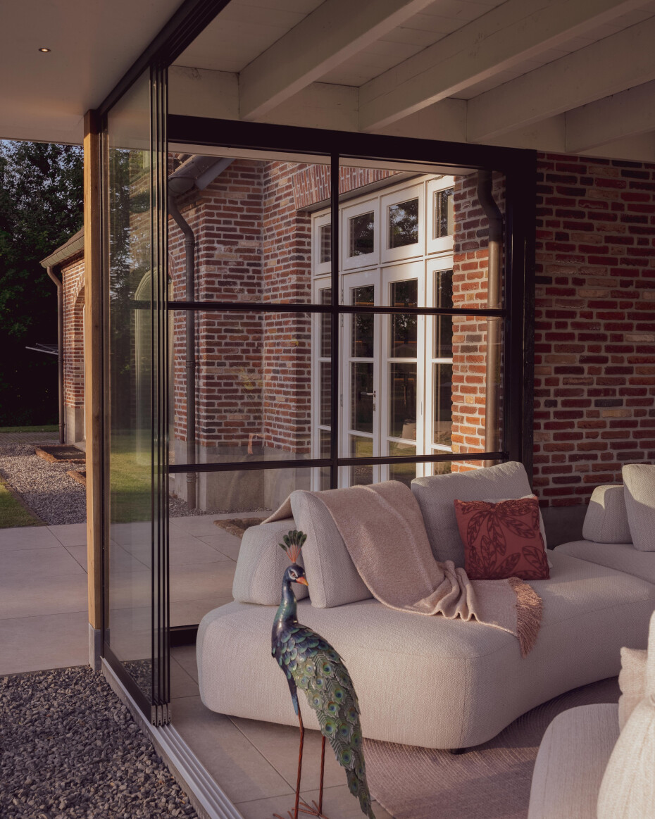 Veranda, Ede, glazen wand