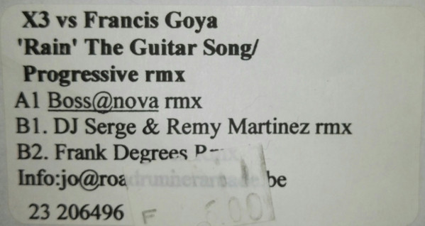 X3 Vs. Francis Goya — Rain (The Guitar Song) (Progressive Remixes)