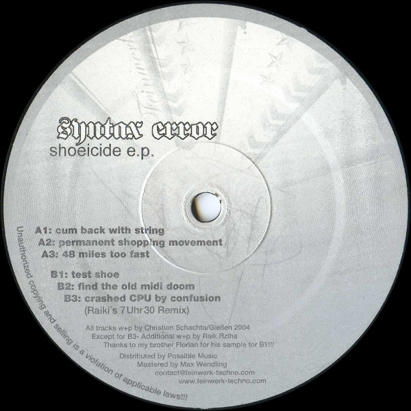Syntax Error — Shoeicide E.P.