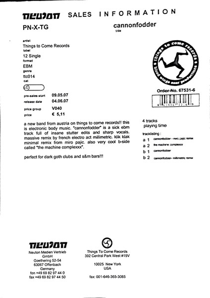 PN-X-TG — Cannonfodder