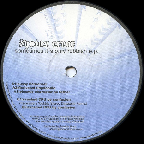Syntax Error — Sometimes It's Only Rubbish E.P.