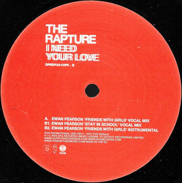 The Rapture — I Need Your Love (Ewan Pearson Remixes)