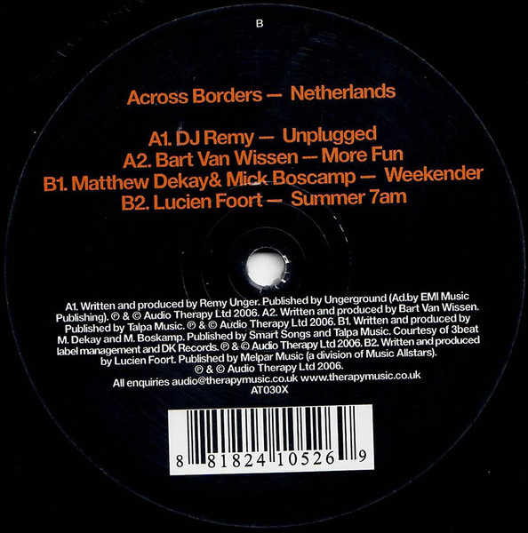 Various — Audio Therapy Presents Across Borders Sampler - Netherlands