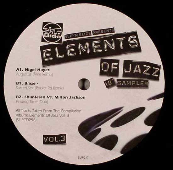 Various — Slip 'n' Slide Presents Elements Of Jazz 12" Sampler