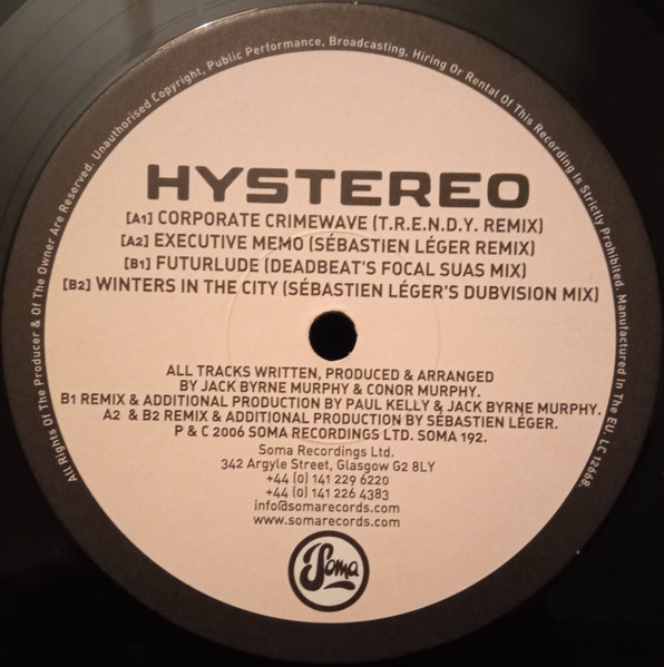 Hystereo — Winters In The City / Executive Memo (Remixes)