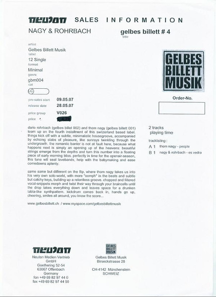 Nagy & Rohrbach — Gelbes Billett #4