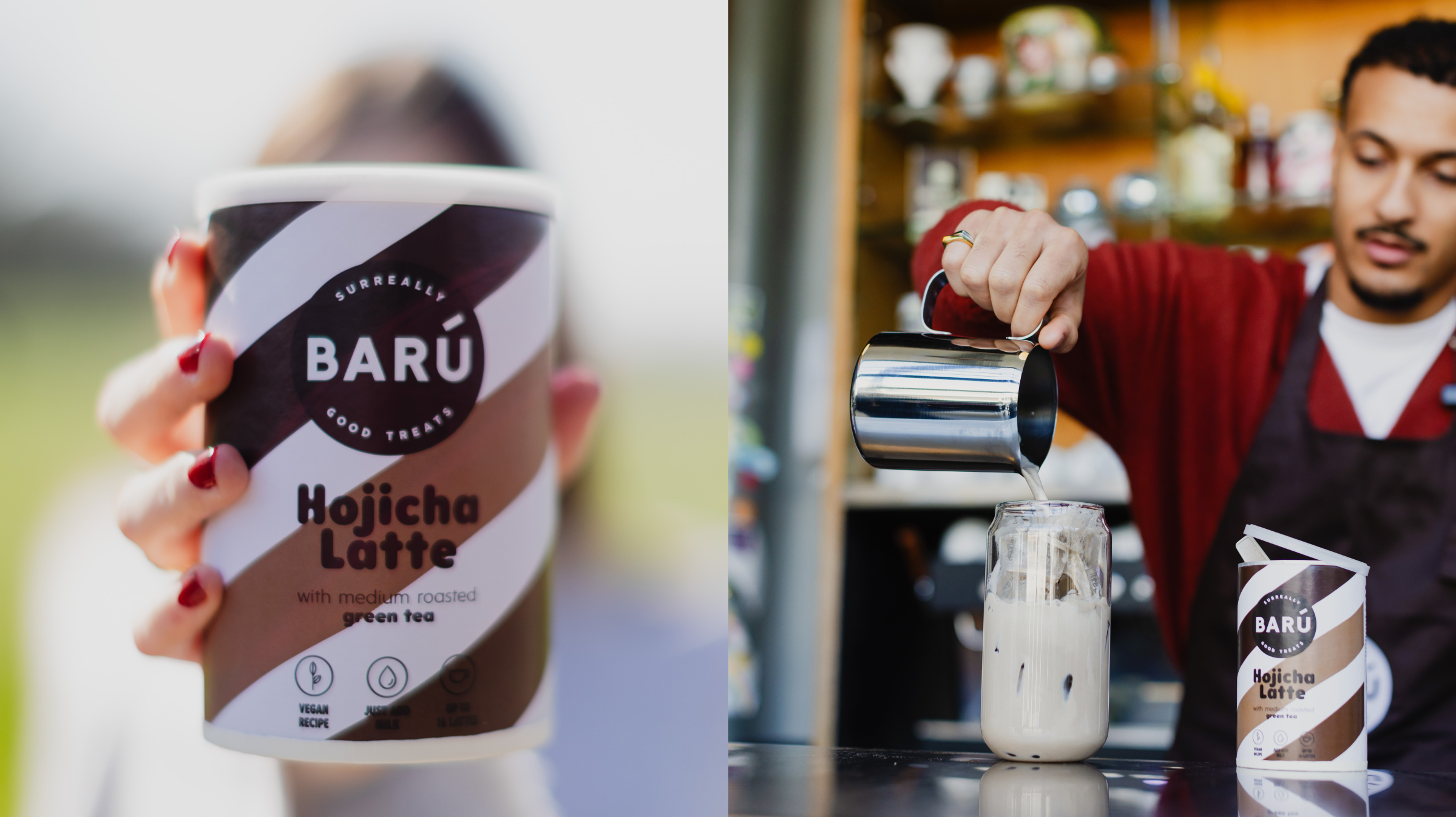 BARÚ Hojicha latte