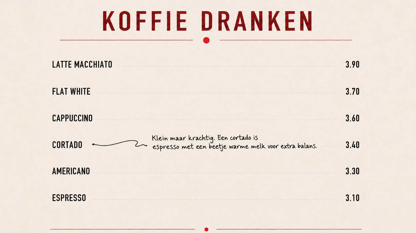 Verkoop beleving op je koffiekaart