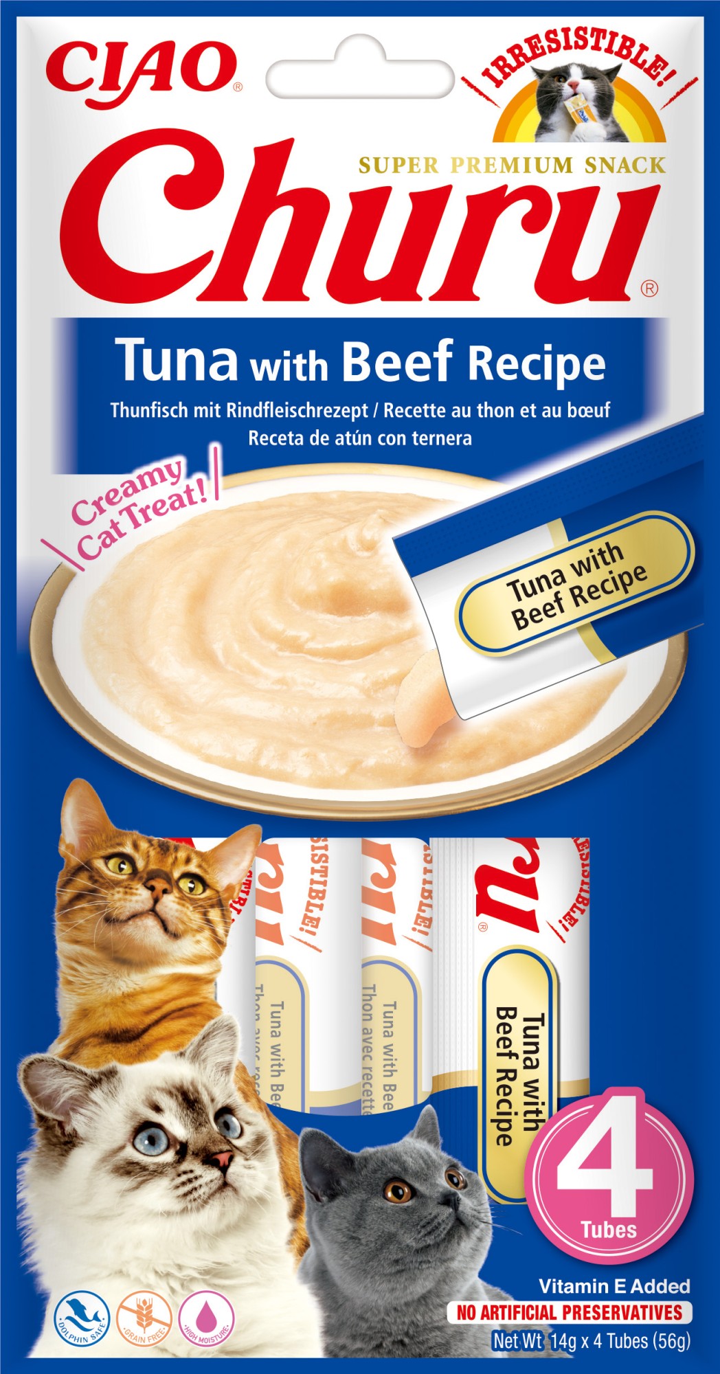 Inaba Churu pour chats Purée de Thon et Bœuf. - par 12 pièces