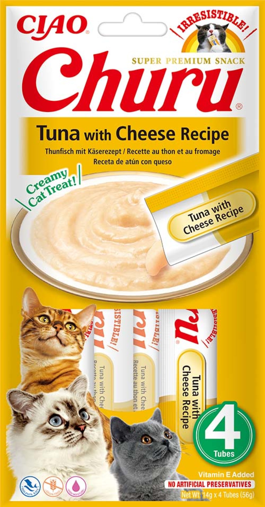 Inaba Churu pour chats Purée de Thon et Fromage - par 12 pièces