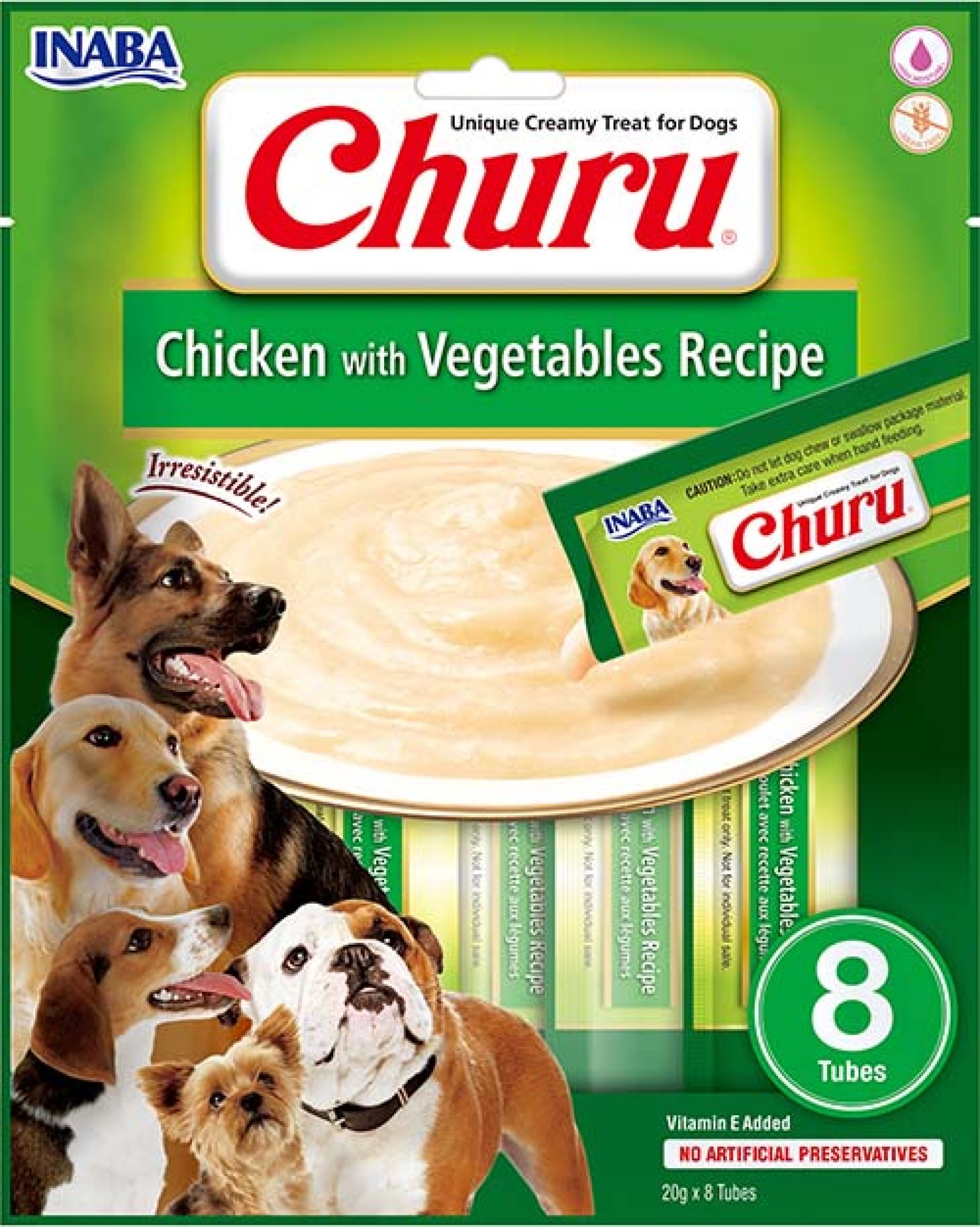 Inaba Churu Puree hond Kip met groente 8 stuks - per 8 stuks