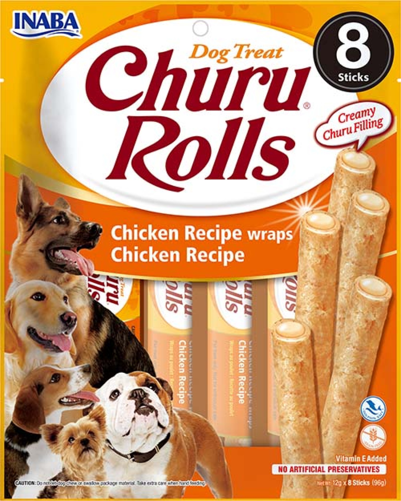 Inaba Churu Rolls hond Kip - per 8 stuks