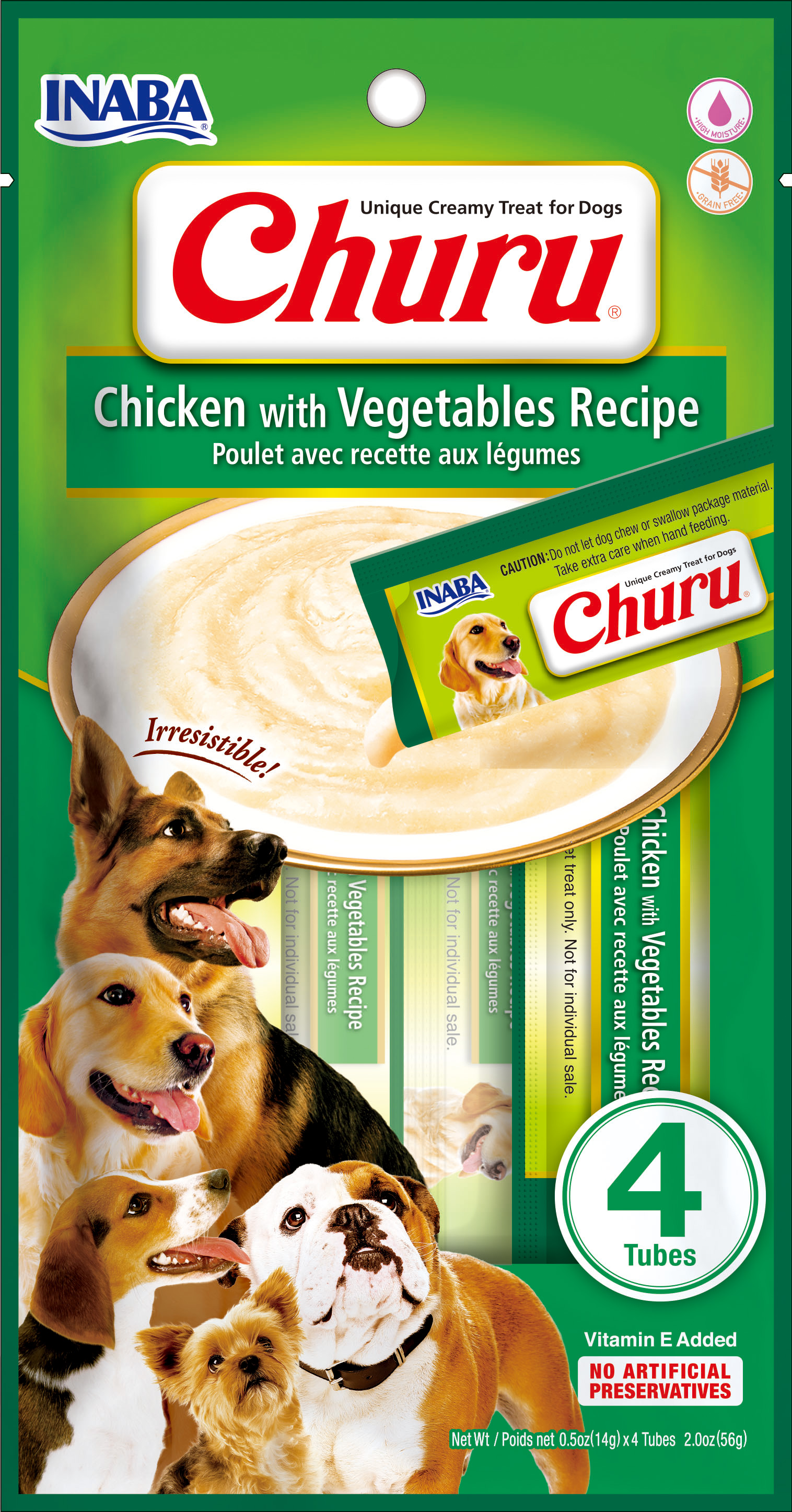 Inaba Churu Puree hond Kip met groente - per 12 stuks