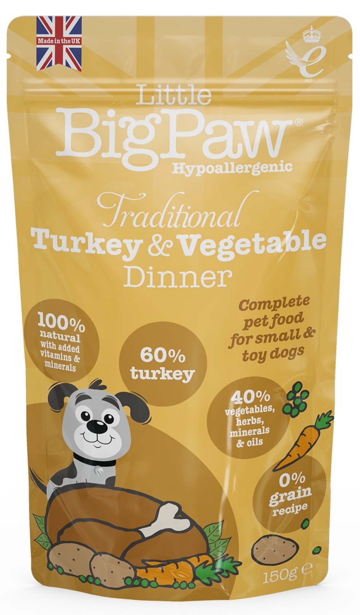 Little Big Paw natvoeding voor de hond Kalkoen met groente 150 gr. - per 8 stuks