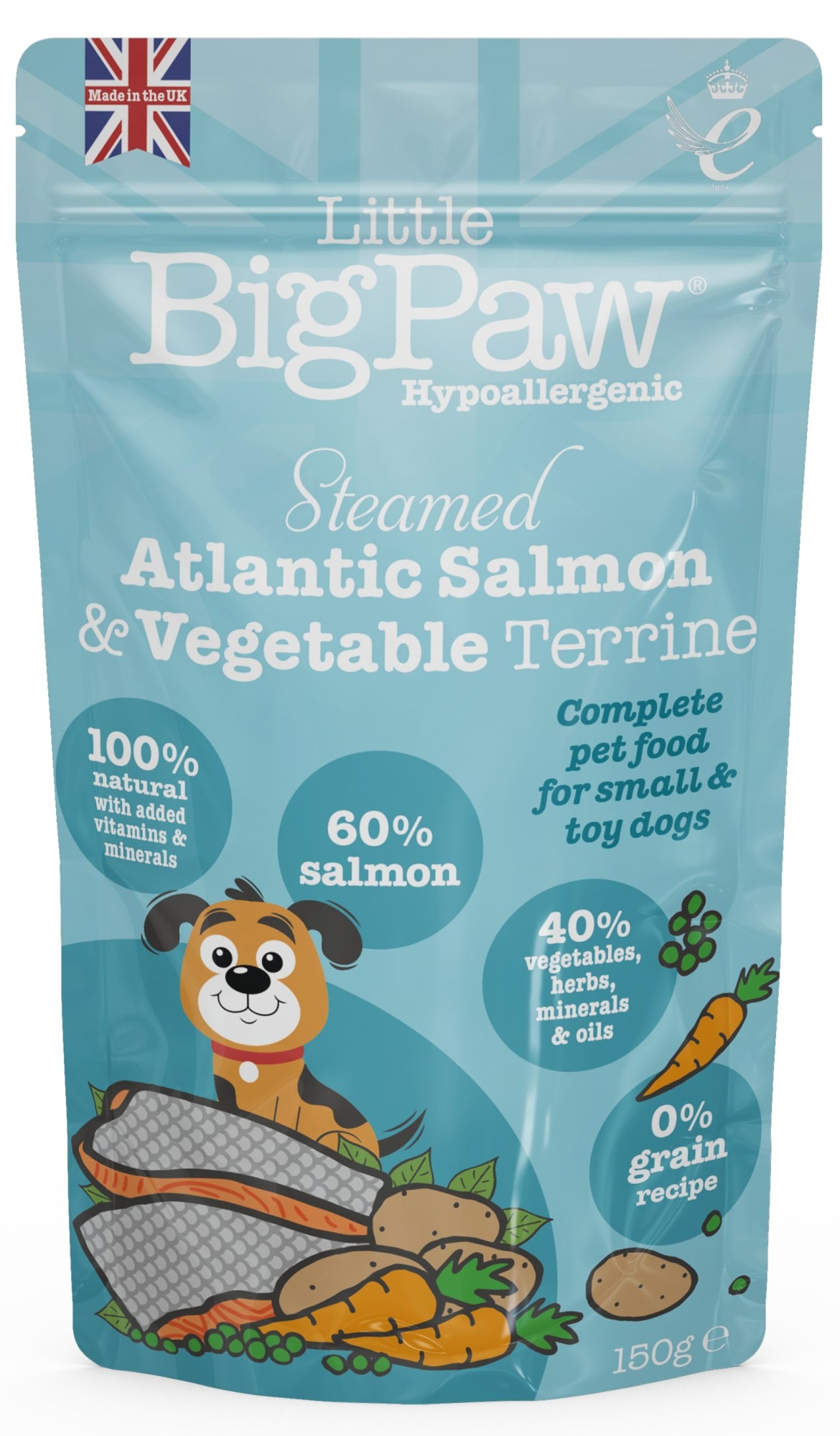 Little Big Paw natvoeding voor de hond Zalm met groente 150 gr. - per 8 stuks