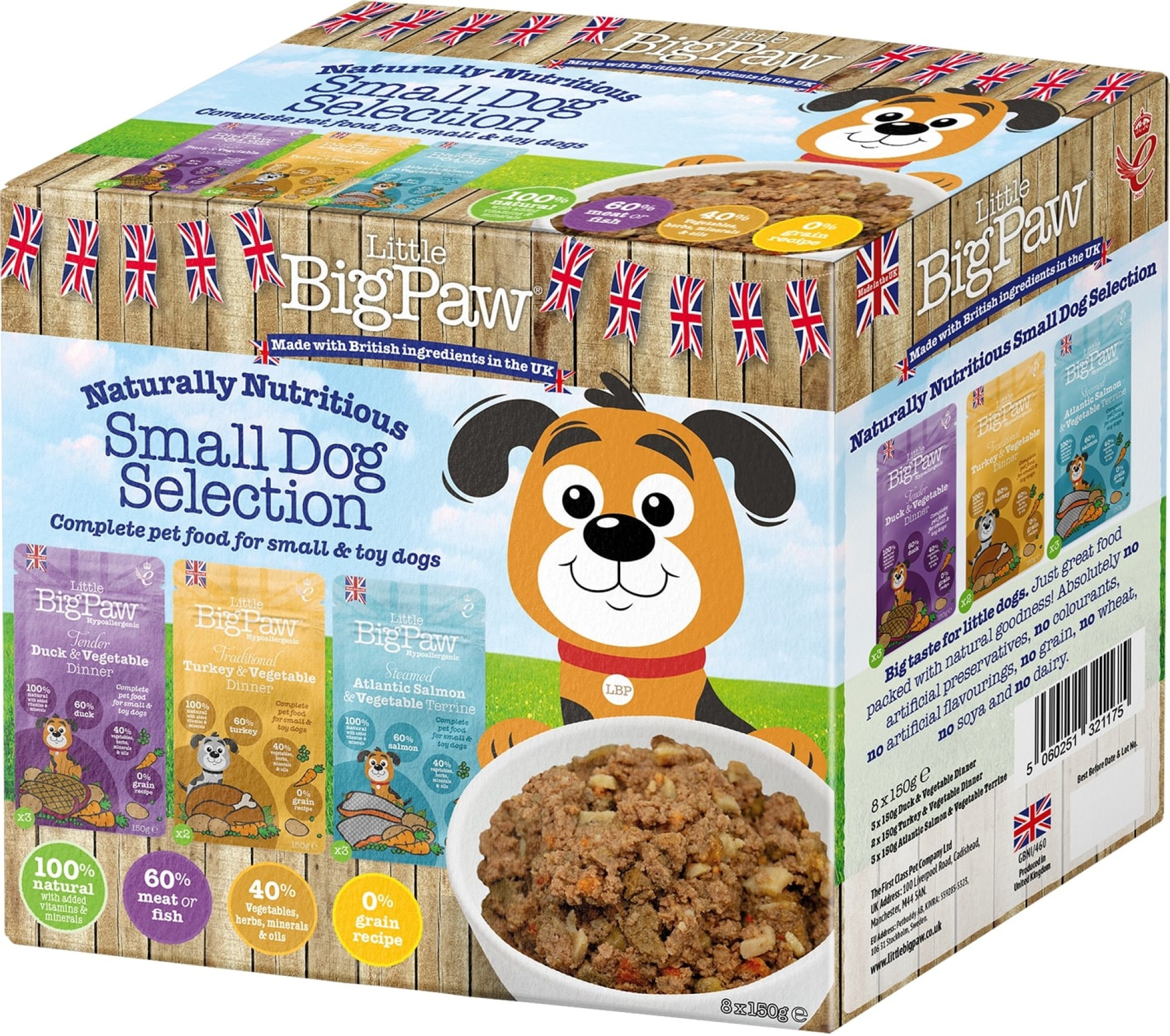 Little Big Paw natvoeding voor de hond Multipack 8 x 150 gr.
