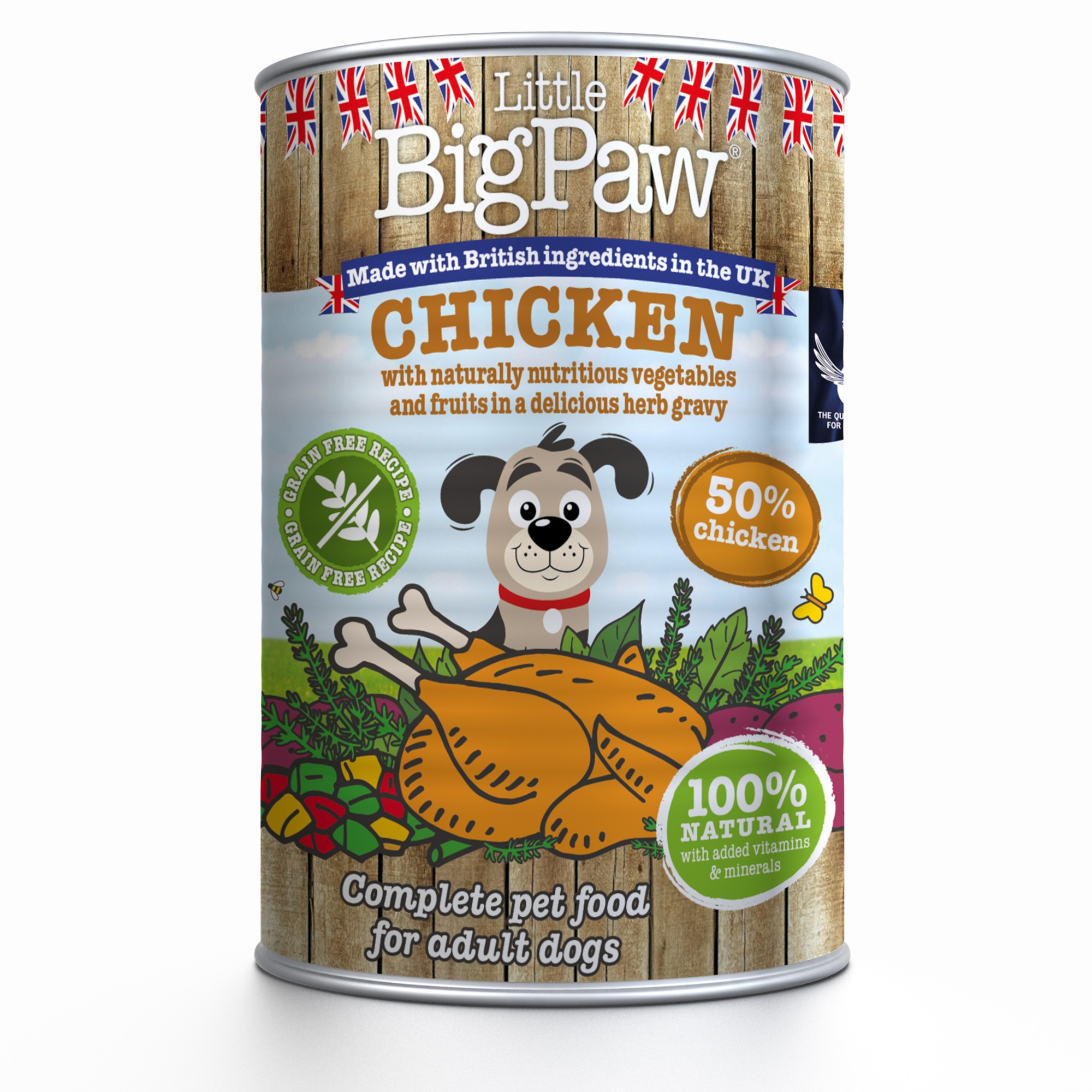 Little Big Paw natvoeding voor de hond Kip met groente in saus 390 gr. - per 12 stuks