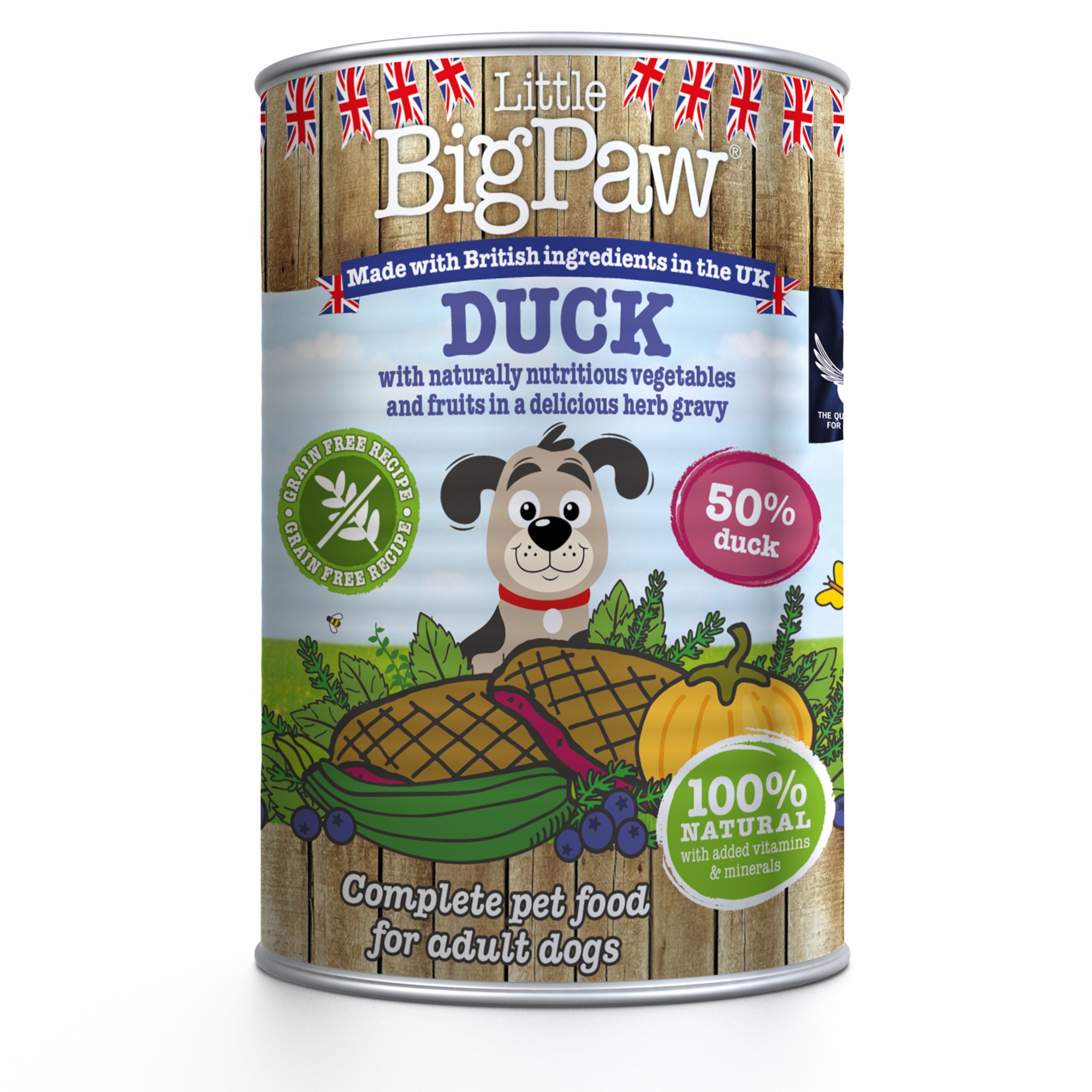 Little Big Paw natvoeding voor de hond Eend met groente in saus 390 gr. - per 12 stuks