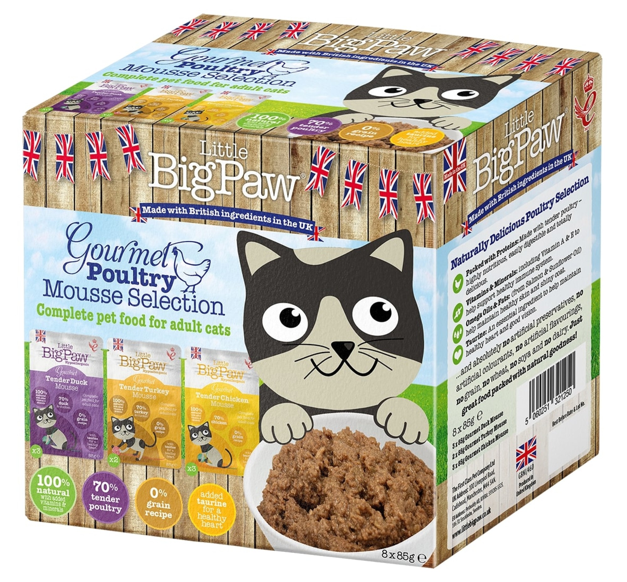 Little Big Paw nourriture humide pour chats Gourmet Multipack Poulet 8 x 85 gr.