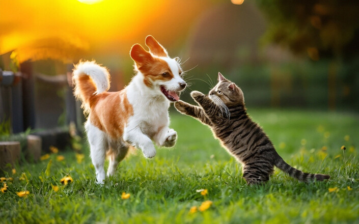 Homme câlinant un chien qui regarde très heureux la caméra