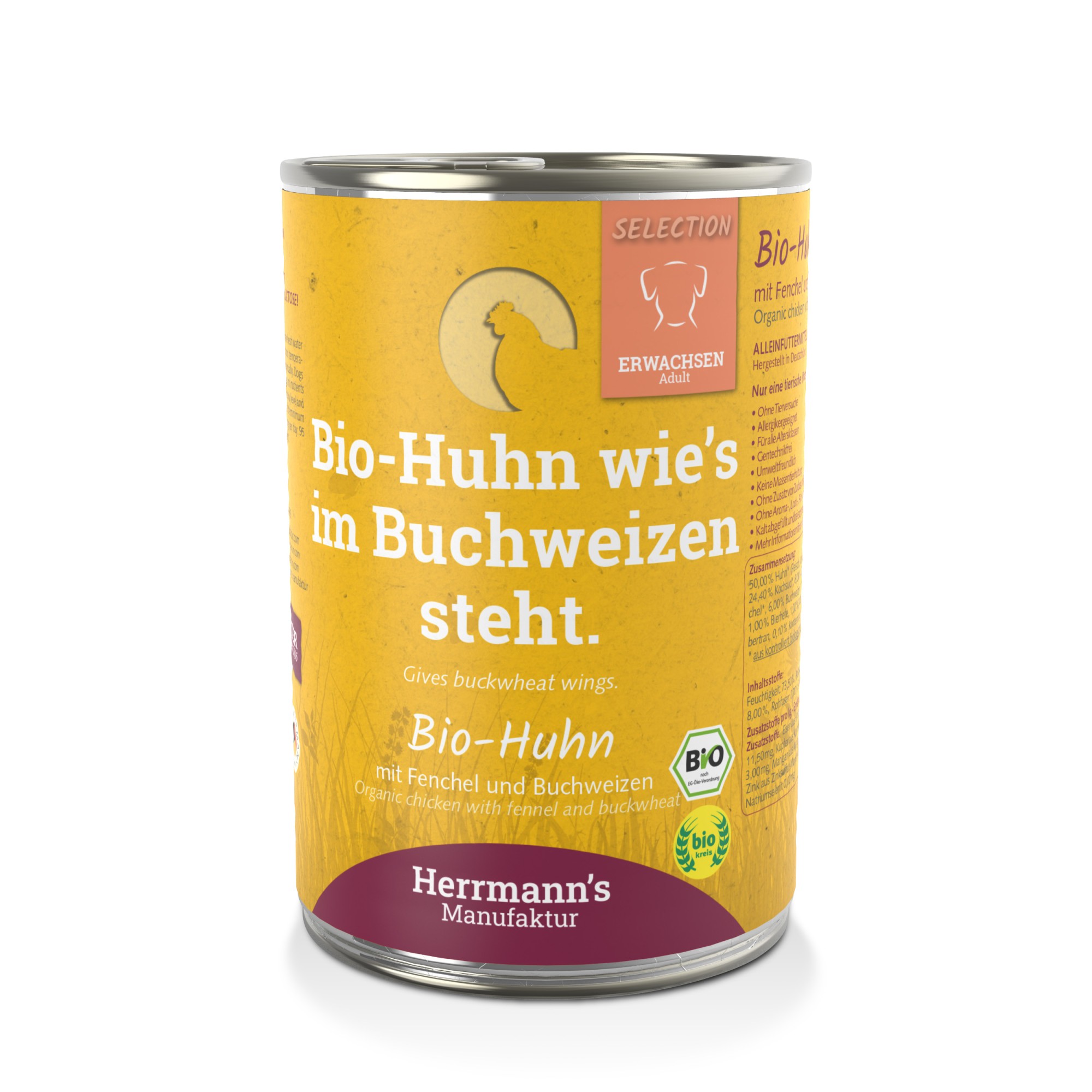 Herrmann's Selection pour chiens Bio Poulet avec fenouil 400 gr. - par 6 pièces