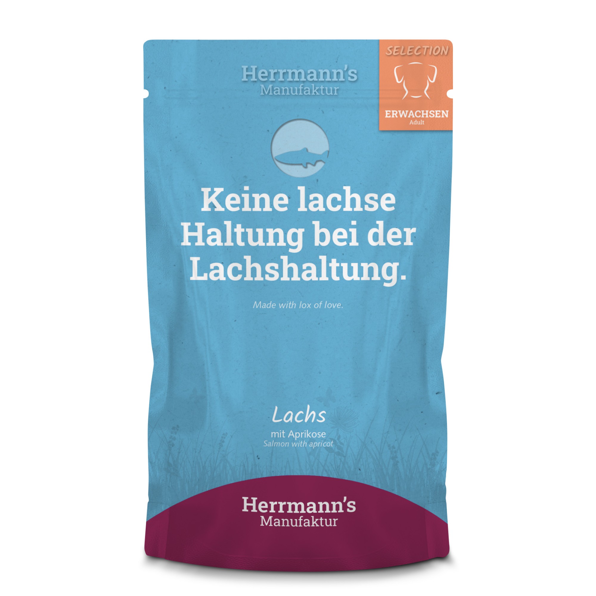 Herrmann's Selection pour chiens Saumon avec abricot 150 gr. - par 14 pièces
