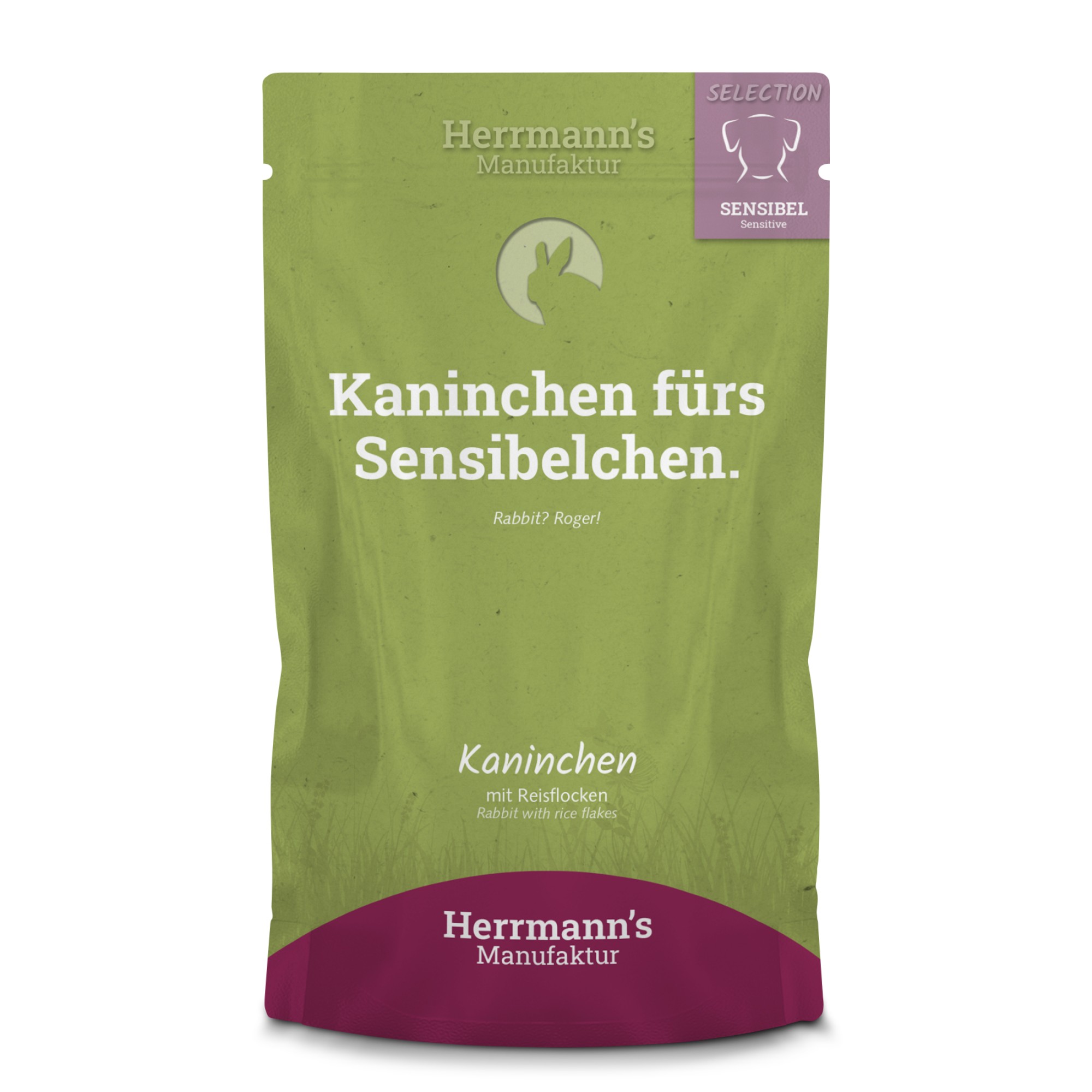 Herrmann's Selection Sensitive pour chiens Lapin aux flocons de riz 150 gr. - par 14 pièces