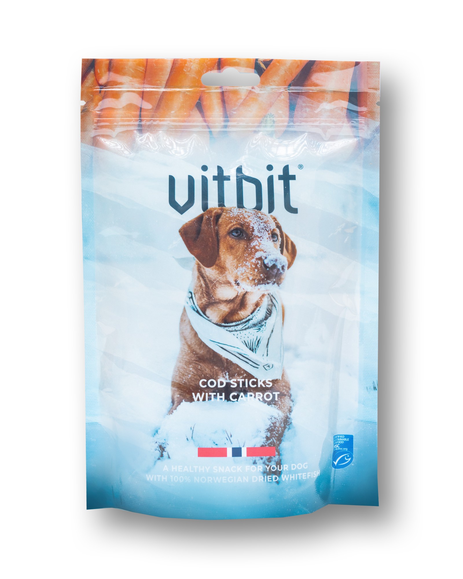 Vitbit pour chiens Bâtonnets de cabillaud aux carottes 100 gr.