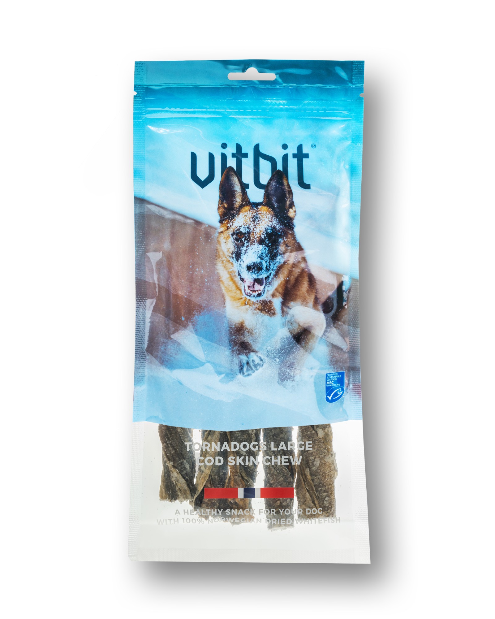 Vitbit pour chiens Bâtonnets de peau cabillaud grand 100 gr.