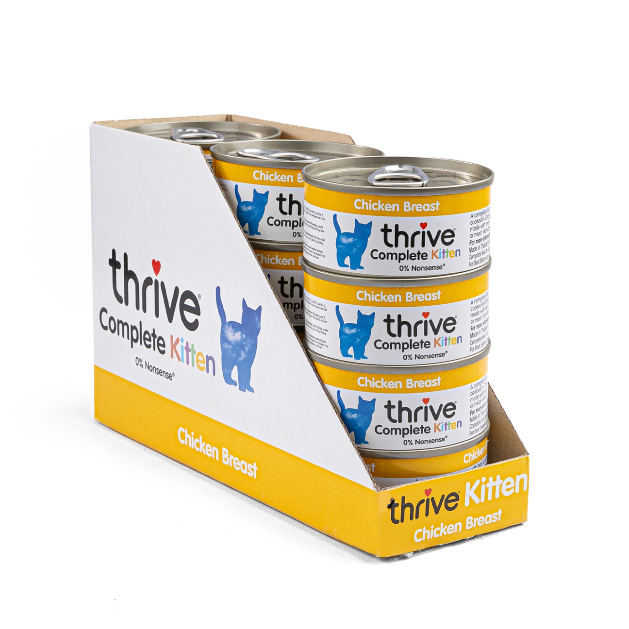 Thrive natvoeding voor kittens Kippenborst 75 gr. - per 12 stuks