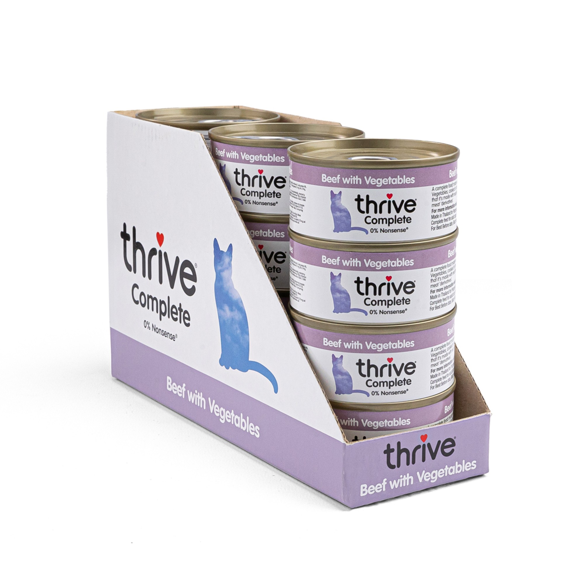 Thrive Katzennassfutter Rindfleisch mit Gemüse 75 gr. - Pro 12 Stück
