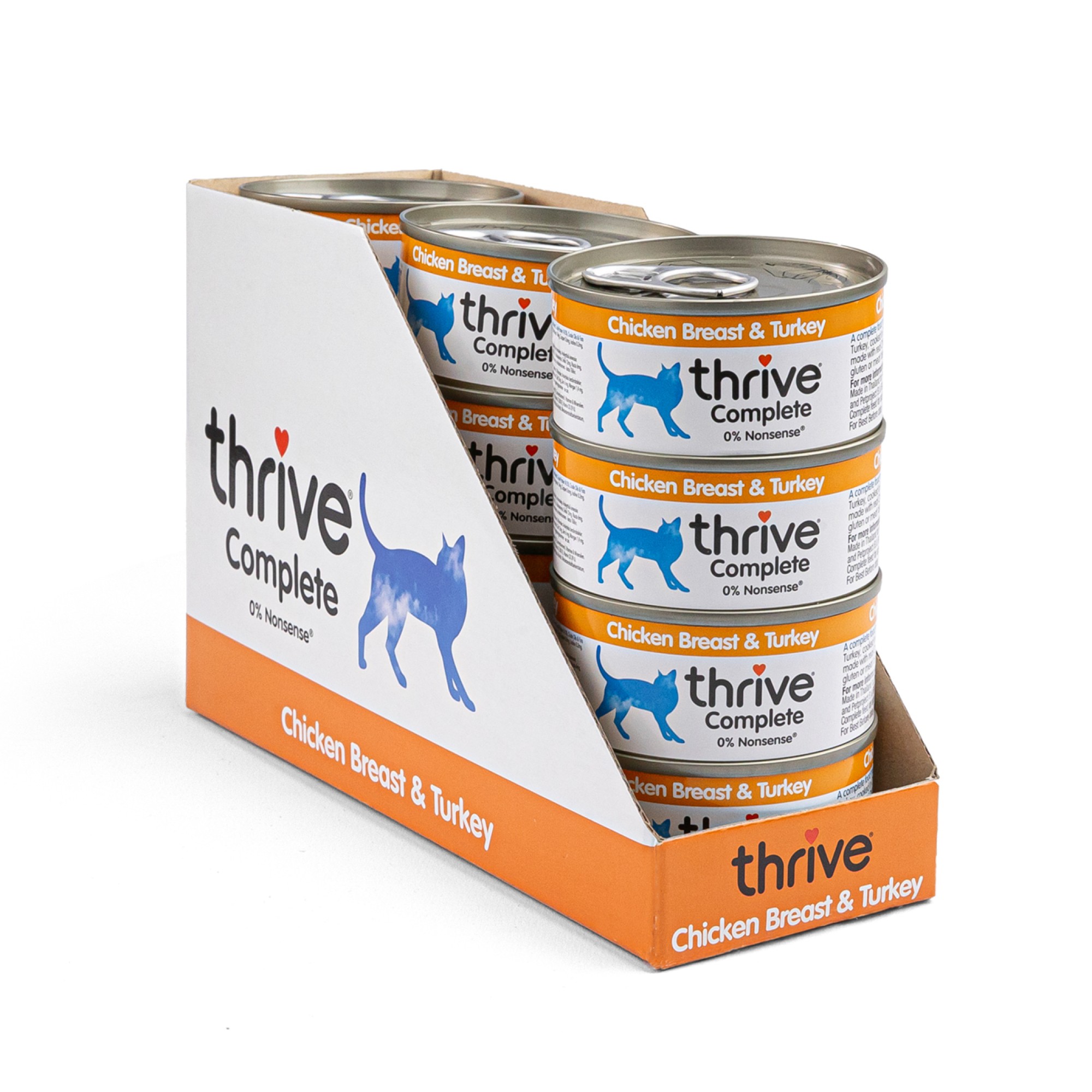 Thrive Katzennassfutter Hühnerbrust mit Truthahn 75 gr. - Pro 12 Stück